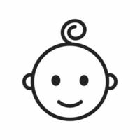 ícone de contorno de sorriso de bebê vetor