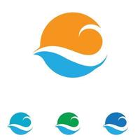 vetor de logotipo de praia de água de onda