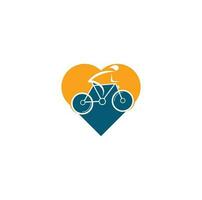 design de logotipo de vetor de conceito de forma de coração de bicicleta. identidade de marca corporativa da loja de bicicletas. logotipo da bicicleta.