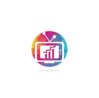modelo de design de logotipo de tv de finanças. ilustração em vetor tv gráfico logotipo design. combinação de logotipo gráfico e tv.