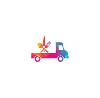 modelo de design de logotipo de caminhão de comida. design de logotipo de entrega de comida. design de logotipo de correio de caminhão de comida. vetor