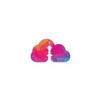 design de logotipo de conceito de forma de nuvem de cachimbo de água. logotipo de narguilé e shisha vetor