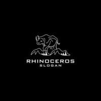 vetor de ícone de design de logotipo de rinoceronte