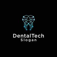 modelo de ícone de design de logotipo de tecnologia dental vetor