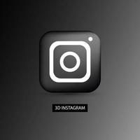 ícone 3d do instagram. ícone de mídia social 3D vetor