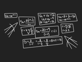 ilustração de fundo de quadro-negro de matemática realista vetor