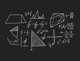 ilustração de fundo de quadro-negro de matemática realista vetor