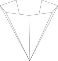 septagonal invertido, pirâmide heptagonal, ilustração vintage vetor