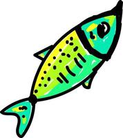 peixe verde, ilustração, vetor em fundo branco.