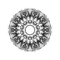 padrão circular em forma de mandala para henna, mehndi, tatuagem, decoração. ornamento decorativo em estilo étnico oriental. vetor