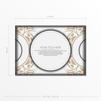 luxo vector design cartão postal cores brancas com padrões. design de cartão de convite com espaço para seu texto e ornamento abstrato.