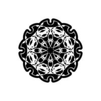 padrão circular em forma de mandala com flor para henna, mehndi, tatuagem, decoração. ornamento decorativo em estilo étnico oriental. esboço doodle mão desenhar ilustração vetorial. vetor