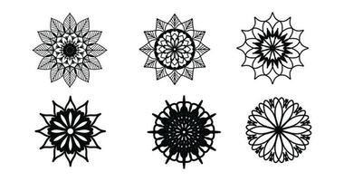 definir mandala, mandala preta, fundo de design de mandala ornamental de luxo, design de mandala, design de papel de parede de arte de livro de colorir padrão de mandala, padrão de telha, mandala preto e branco, islão, árabe, indiano vetor