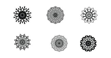 definir mandala, mandala preta, fundo de design de mandala ornamental de luxo, design de mandala, design de papel de parede de arte de livro de colorir padrão de mandala, padrão de telha, mandala preto e branco, islão, árabe, indiano vetor