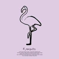 flamingo simples desenhado à mão. ilustração vetorial vetor