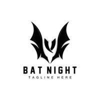 logotipo de morcego, ícone de animal voador noturno, vetor da empresa, modelo de halloween