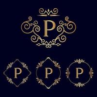 logotipo de beleza real de ouro p vetor