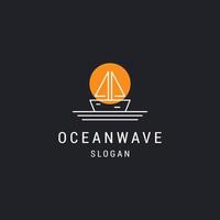 ilustração em vetor modelo de design de ícone de logotipo de onda do oceano