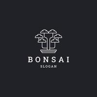 modelo de design plano de ícone de logotipo bonsai vetor
