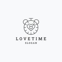 ilustração em vetor modelo de design de ícone de logotipo de tempo de amor