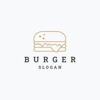 modelo de design plano de ícone de logotipo de hambúrguer vetor