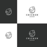 modelo de design plano de ícone de logotipo de frango vetor