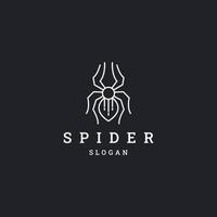 modelo de design plano de ícone de logotipo de aranha vetor