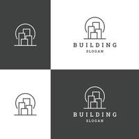 modelo de design plano de ícone de logotipo de edifícios vetor