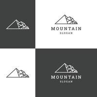 modelo de design plano de ícone de logotipo de montanha vetor