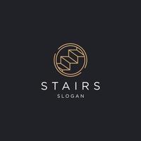 modelo de design plano de ícone de logotipo de escadas vetor