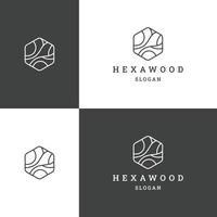 ilustração em vetor modelo de design de ícone de logotipo de madeira hexa