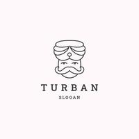 modelo de design de ícone de logotipo de turbante vetor