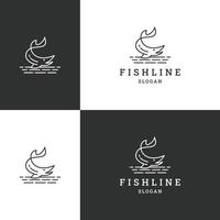 ilustração em vetor modelo de design de ícone de logotipo de peixe