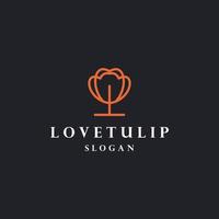 amo modelo de design plano de ícone de logotipo de tulipa vetor