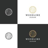 modelo de design plano de ícone de logotipo de madeira vetor