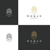 ilustração em vetor modelo de design de ícone de logotipo de mulher