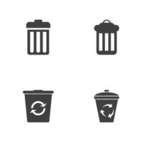 design de ilustração vetorial de ícones de lixo vetor