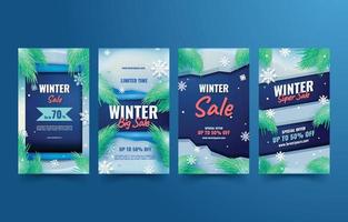 promoção de venda de inverno para postagem de história de mídia social vetor