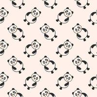 bebê panda, padrão sem emenda em fundo rosa. vetor