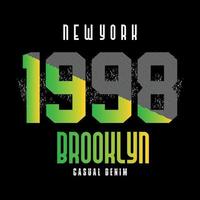 brooklyn tipografia design t-shirt impressão ilustração vetorial vetor