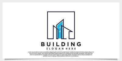 imobiliário, construção de design de logotipo com conceito criativo vetor