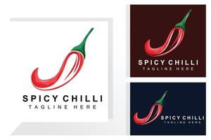 design de logotipo de pimenta picante, ilustração de vegetais vermelhos, ingredientes de cozinha, produtos de marca de vetor de pimenta quente