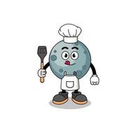 ilustração de mascote de chef de asteróide vetor