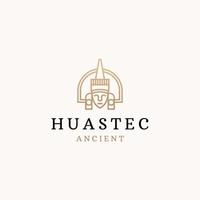 modelo de design de ícone de logotipo antigo huastec vetor plano