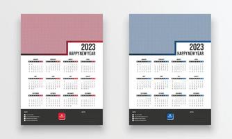 projeto de calendário 2023. design de modelo de calendário de parede 2023 ano. vetor