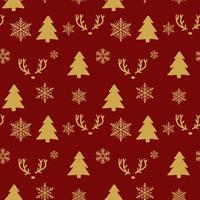 padrão de Natal sem costura. fundo com veados, flocos de neve e árvores de natal. perfeito para papel de embrulho, cartões, impressão têxtil. vetor