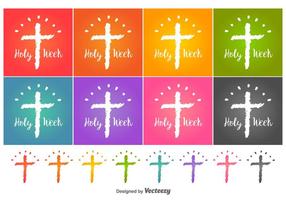 Ícones do vetor da semana santa