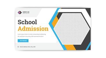 vetor grátis de design de banner em miniatura de admissão escolar