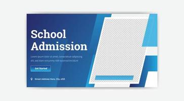 vetor grátis de design de banner em miniatura de admissão escolar