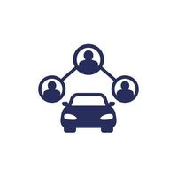 ícone de carsharing, pessoas e um carro vetor